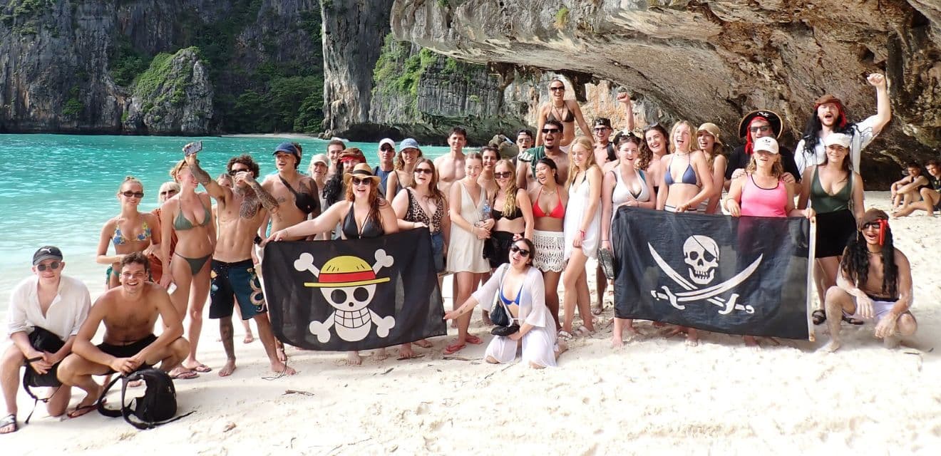 Hero image for Famous Phi Phi Pirate Boat Party with Snorkeling Kayaking On-Board Bar & Evening Party